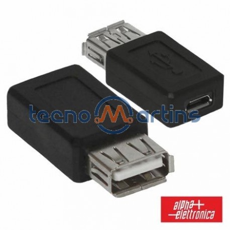 Ficha Adaptadora USB-A Fêmea / Micro USB Fêmea