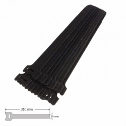 Abraçadeira com Velcro 310x16mm preta