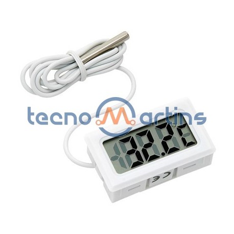 Termometro Digital Rectângular C/Sonda (-50ºC .. 100ºC) Branco
