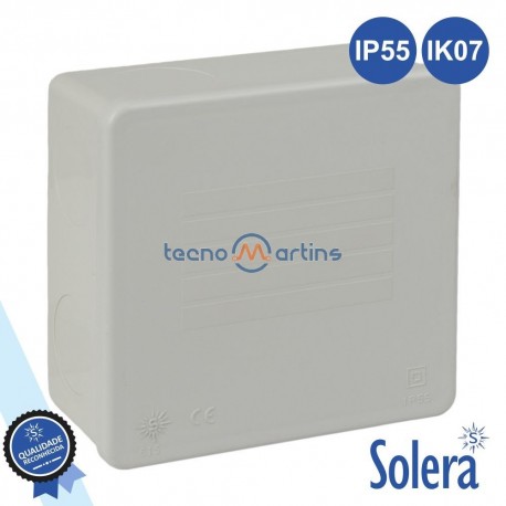 Caixa De Passagem Estanque Lisa 80x80x35mm Ip55 - Solera