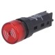 Indicador Luminoso 12v Redondo 16mm Vermelho