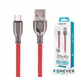 Cabo USB-A 2.0 / Micro USB-B Tornado Vermelho 1M - FOREVER