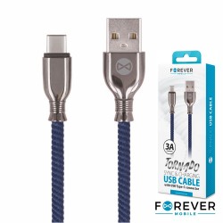 Cabo USB-A 2.0 / Micro USB-C Tornado Azul 1M - FOREVER