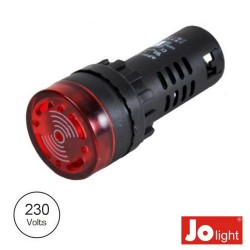 Luz Piloto Redondo de Painel 29mm 230V c/ Besouro Vermelho