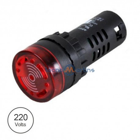 Luz Piloto Redondo de Painel 29mm 220V c/ Besouro Vermelho