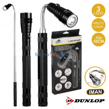 Lanterna 3 LEDS Extensível Magnética Flexível - Dunlop