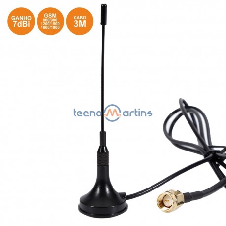 Antena Gsm 900/1800Mhz Amplificada 7Dbi P/ Gsm