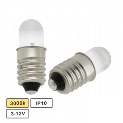 Lâmpada Miniatura LED E10 3-12V 3000K (branco quente)