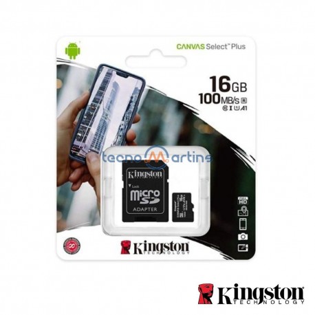 Cartão Memória Micro SDXC 16GB UHS-I Adaptador - KINGSTON