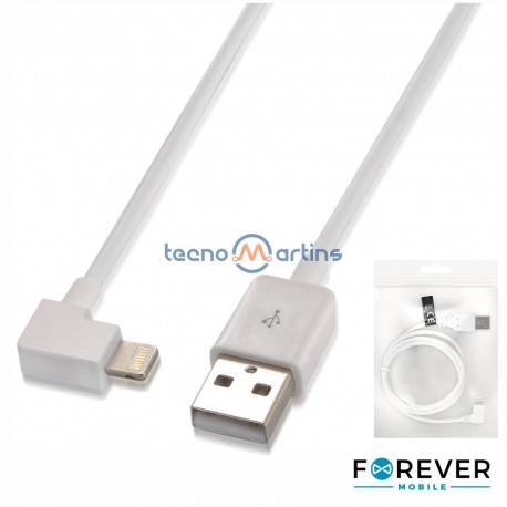 Cabo Usb Tipo-A 2.0 Macho Iphone 5 / 6 Branco Angular 1mt - Forever