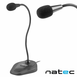 Microfone de Secretária P/ Pc C/ Ficha Jack 3.5mm - NATEC