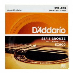 Jogo de Cordas P/ Guitarra Acústica 010-050 - D' Addario