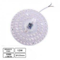 Módulo LED circular c/ ímans Ø125mm 230VAC 12W 1000lm 6400K (branco frio) - Techtouch