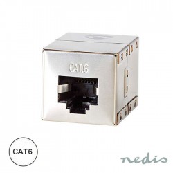 Ficha Adapt. Rede Rj45 Uniao CAT6 Fema/Femea Metalica