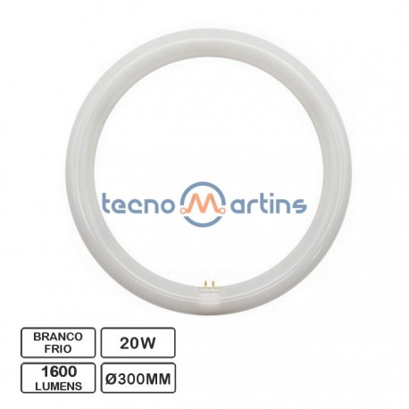 Lâmpada LED Circular G10Q 230VAC 20W 6500K Ø300mm