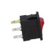 Interruptor Basculante Mini 2 Posições Estáveis - ON-OFF - 250VAC 3A (3 pinos) - Luminoso Vermelho - Ninigi RSSM101A2C3RD