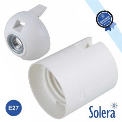 Casquilho p/ Lâmpada Liso E27 Branco - Solera