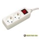 Extensão 3mt C/ 2 Tomadas Schuko + Interruptor