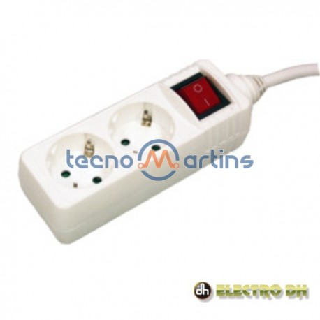 Extensão 3mt C/ 2 Tomadas Schuko + Interruptor