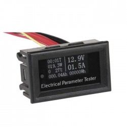 Voltimetro / Amperimetro Digital Led 0.36" (0...9,99VDC / 0...20AMP) C/ Medidor de Temperatura
