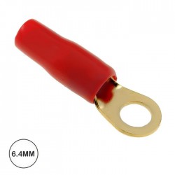 TerTerminal de olhal dourado isolado vermelho (10mm²) Ø6.4mm