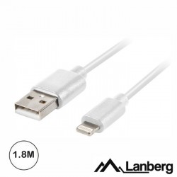 Cabo USB-A 2.0 Macho / Lightning8P Macho 1.8m Branco