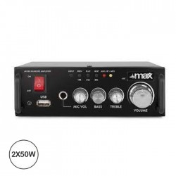 Amplificador Audio Karaoke Bluetooth/USB/MP3 2x 50W - MAX