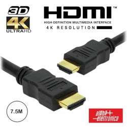 Cabo Hdmi (HDTV) M/M 7.5mt 2.2 4k Preto - Alpha