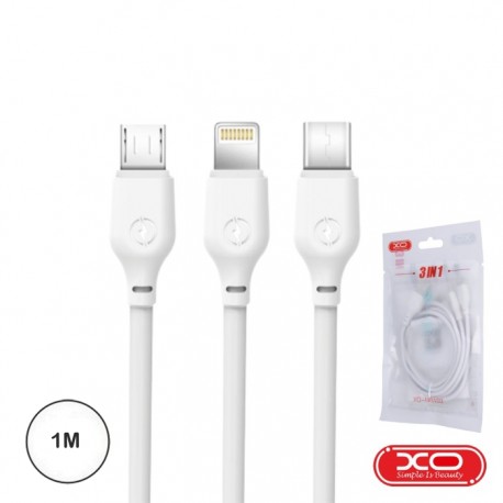 Cabo Usb 2.0 "A" Macho / Micro Usb "C" Macho 1mt Lightning Branco - XO