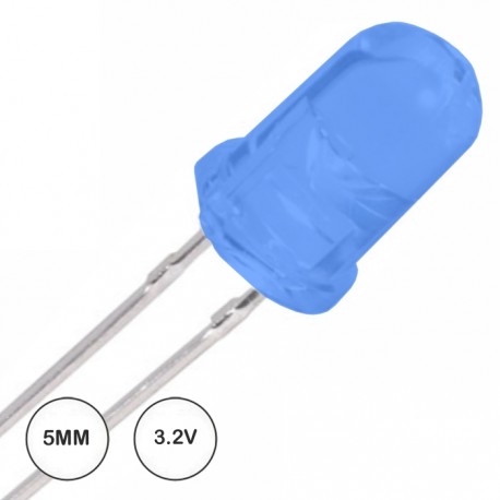 LED 5mm Alto Brilho Azul Difuso - PROK