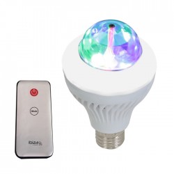 Lampada C/ Efeito Rotativo 3 LEDs 1w RGB E27 + 15 Leds Brancos - Ibiza