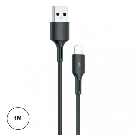 Cabo Usb "A" 2.0 Macho / Lightning Macho 3A 1mt Preto - WEKOME