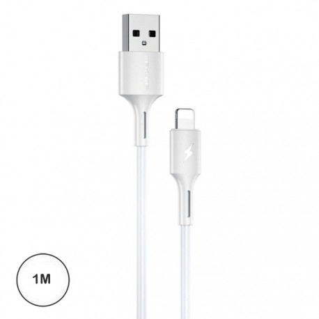 Cabo Usb "A" 2.0 Macho / Lightning Macho 3A 1mt Branco - WEKOME