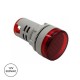 Voltimetro 12v-500v Ac Digital LED P/ Painel Redondo Vermelho