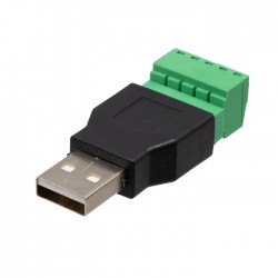 Ficha Usb-A Macho C/ Terminais de Parafuso 5 Pinos