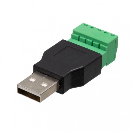 Ficha Usb-A Macho C/ Terminais de Parafuso 5 Pinos