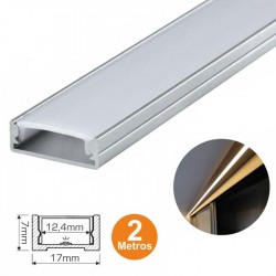 Perfil Aluminio P/Fita Leds 17x12.5x7mm 2Mt