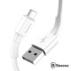 Cabo Usb Tipo-A Macho / Usb Tipo-C Macho 3A 1mt Branco - BASEUS