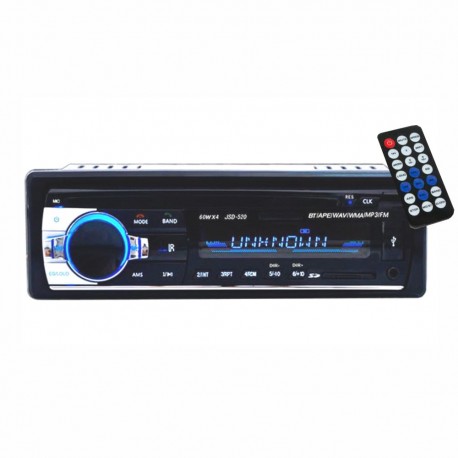 Auto Radio 60Wx4 MP3 C/ FM/BT/SD/USB/AUX + Bluetooth + Comando
