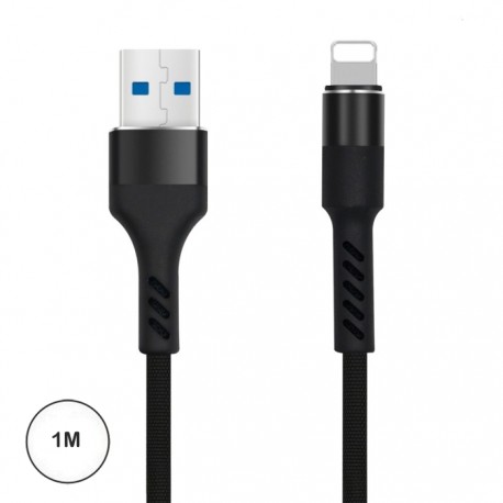 Cabo Usb "A" 2.0 Macho / Lightning Macho 2A 1mt Preto