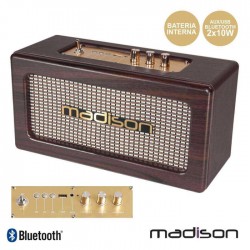 Coluna Bluetooth Vintage 15W Preto - MADISON