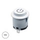 Interruptor OFF-ON , com Símbolo POWER, 22mm Redondo - Branco