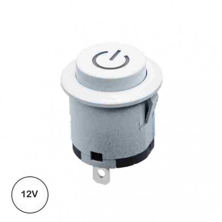 Interruptor OFF-ON , com Símbolo POWER, 22mm Redondo - Branco