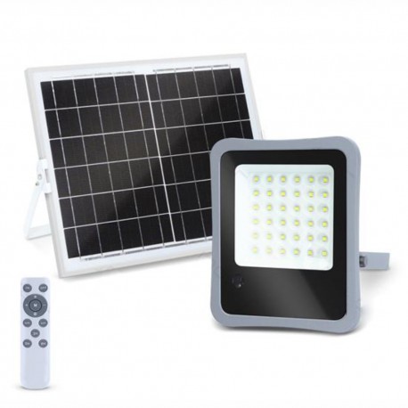 Foco LED C/ Painel Solar 100W 6500K 1200lm Cinzento