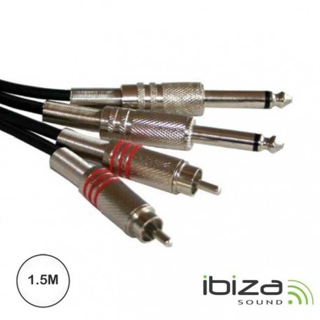 Cabo 2-Jack 6.35mm Macho / 2-Rca Macho Mn 1.5m - Ibiza