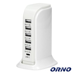 Alimentador / Carregador de Mesa 220v C/ 5x USB-A / 1x USB-C 5Vdc - ORNO