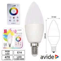 Lampada LED E14 5.5W RGB+W 470lm C/ Comando