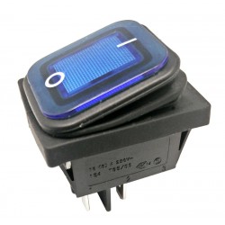 Interruptor basculante On-Off 16(8)a *IP65* Luminoso Azul