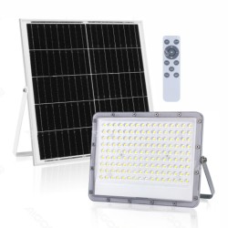 Foco LED C/ Painel Solar 200W 6500K 2000lm Cinzento