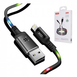 Cabo USB-A Lightning 8P 2.1A 1M LEDS Coloridos XO
